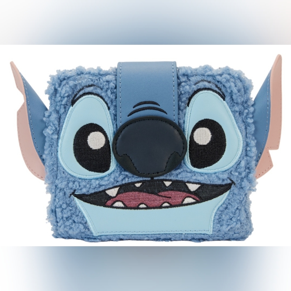 Loungefly stitch plush bifold wallet
